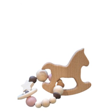 Massaggiagengive cavallo a dondolo in legno Naturale (femmina)