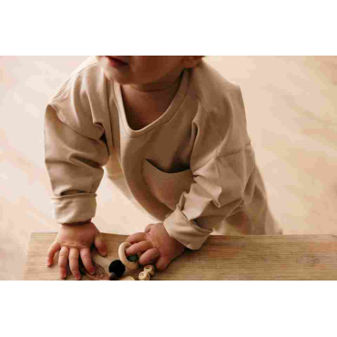 Brushed cotton kimono-over unisex jumpsuit