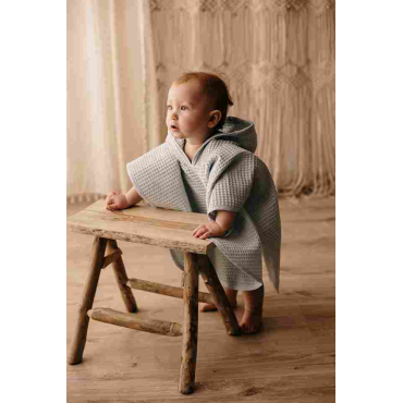 Accappatoio poncho in cotone a nido d'ape