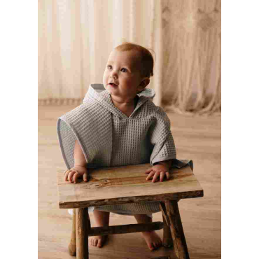 Honeycomb Cotton Poncho Bathrobe