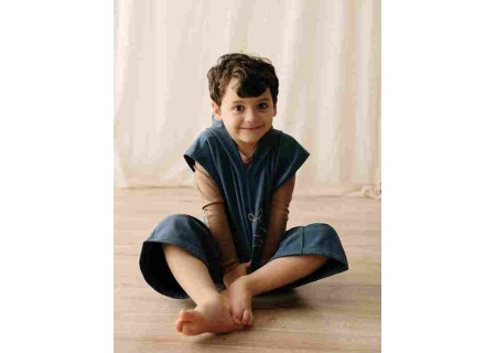 Unisex kimono-over french terry brushed