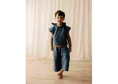 Unisex kimono-over french terry brushed