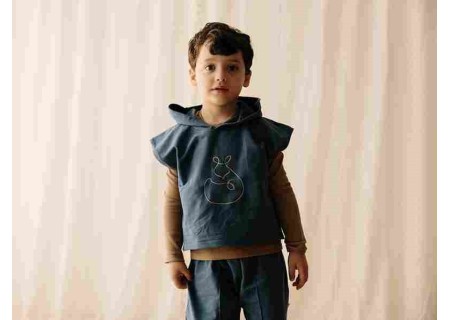 Unisex kimono-over french terry brushed