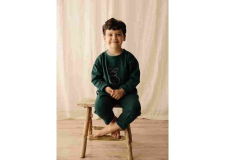 Tuta pino unisex kimono-over in caldo cotone felpato
