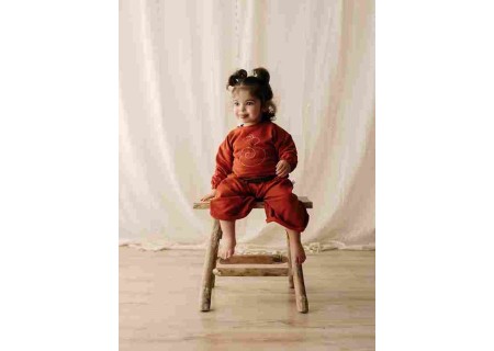 Tuta cachi unisex kimono-over in caldo cotone felpato