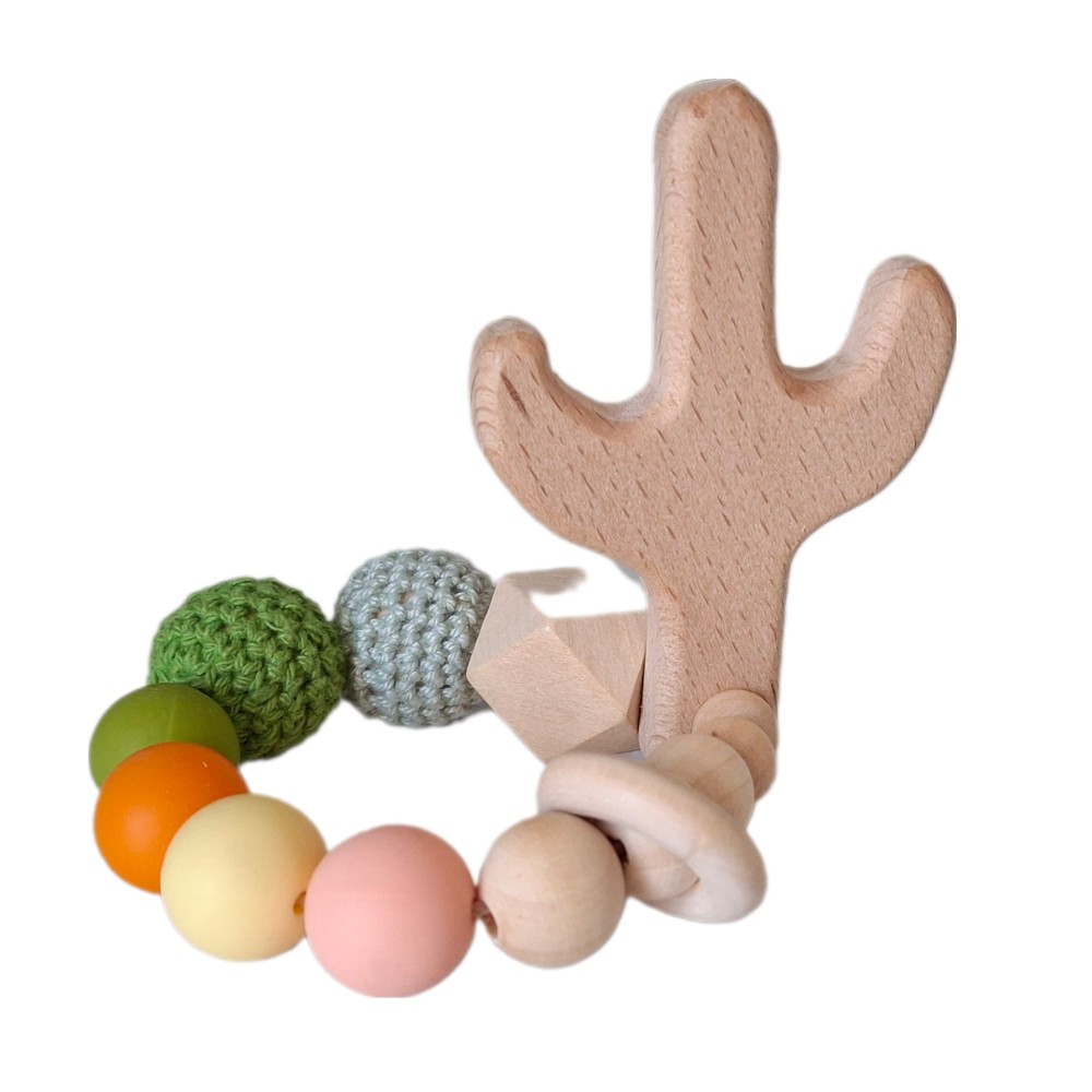 Kactus Unisex Natural Wood Teether